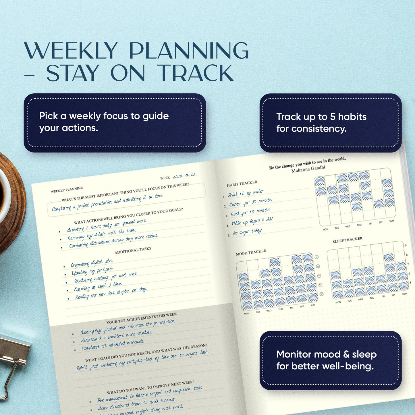 The Focus Planner – The Smart Monthly Planner for Big Goals, Less Stress, More Progress.