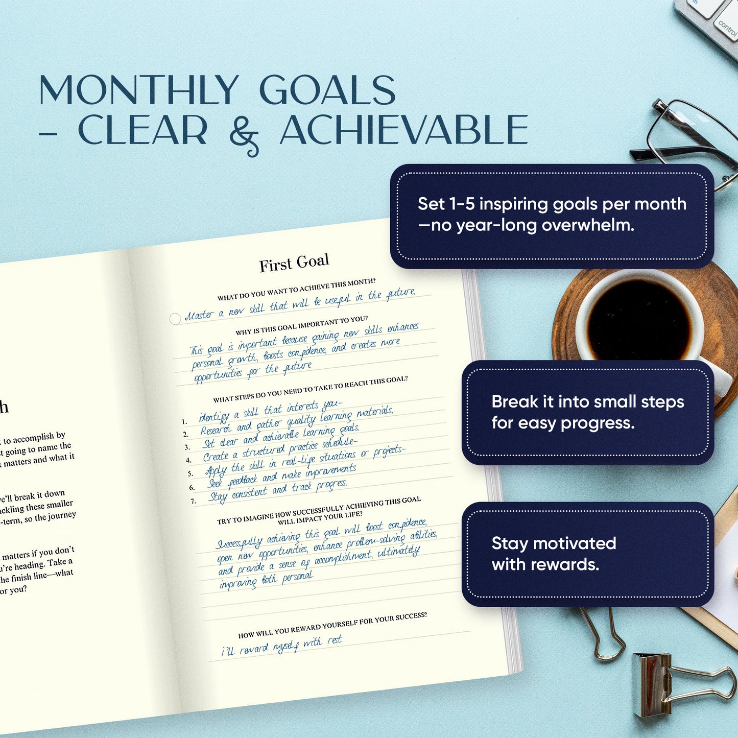 The Focus Planner – The Smart Monthly Planner for Big Goals, Less Stress, More Progress.