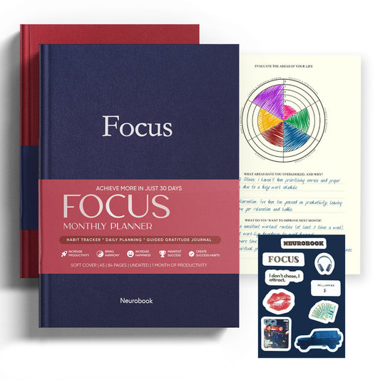 The Focus Planner – The Smart Monthly Planner for Big Goals, Less Stress, More Progress. Blue